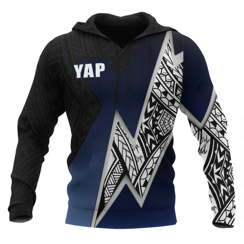 Yap Micronesian Hoodie - White Lighting Piece