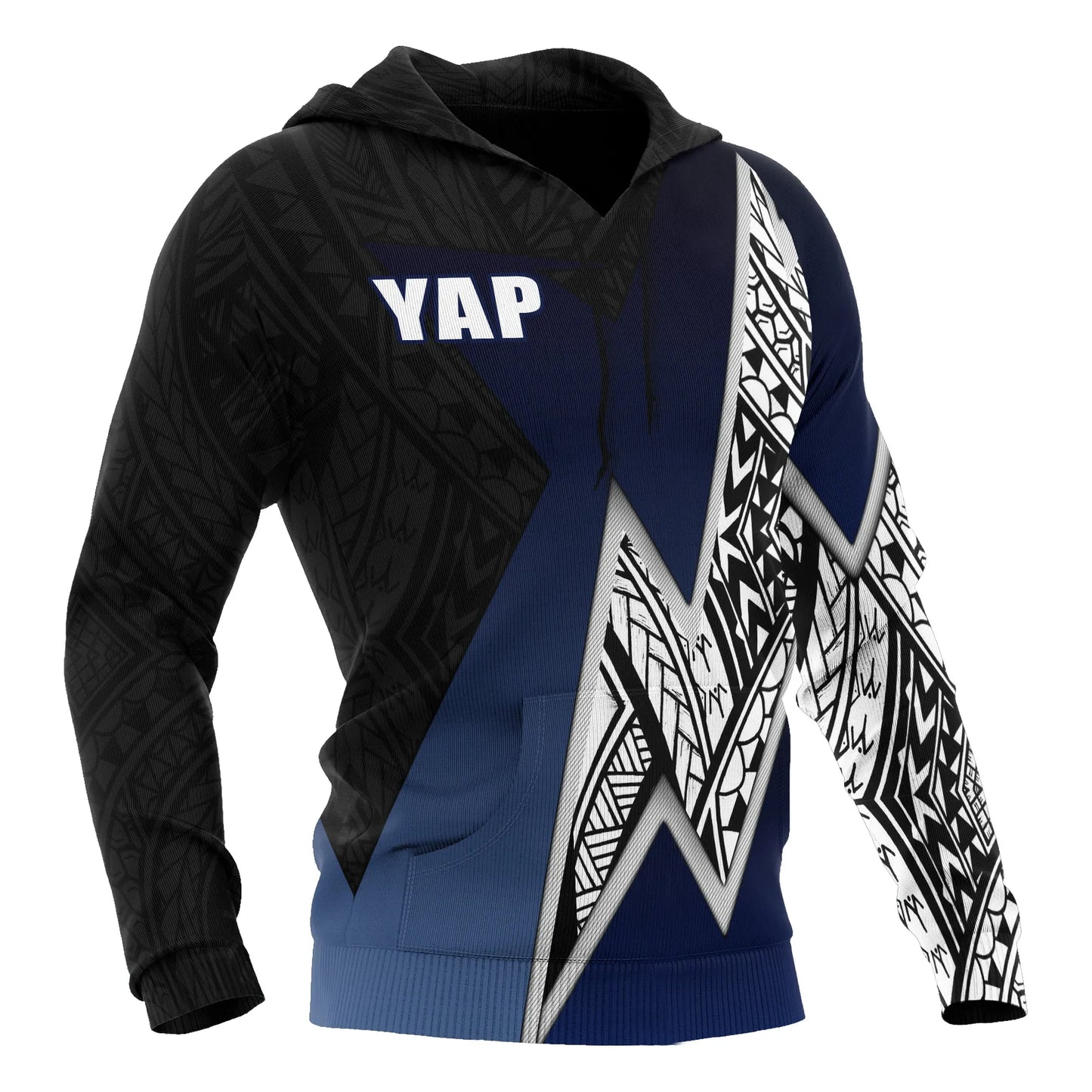 Yap Micronesian Hoodie - White Lighting Piece