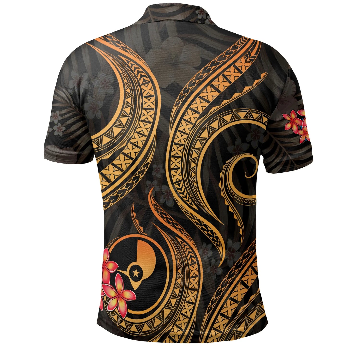 Yap Micronesian Polo Shirt - Gold Plumeria