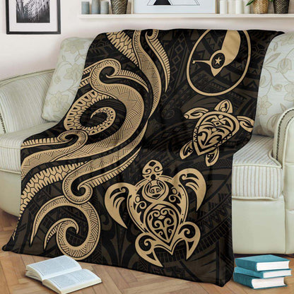Yap Micronesian Premium Blanket - Gold Tentacle Turtle