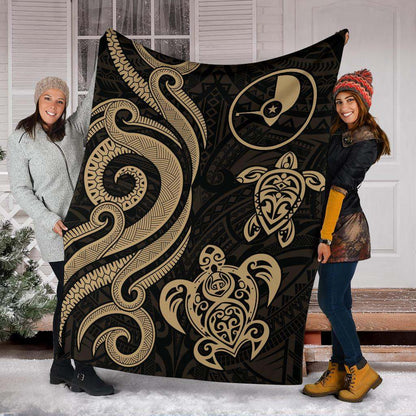 Yap Micronesian Premium Blanket - Gold Tentacle Turtle