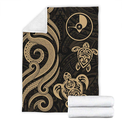 Yap Micronesian Premium Blanket - Gold Tentacle Turtle
