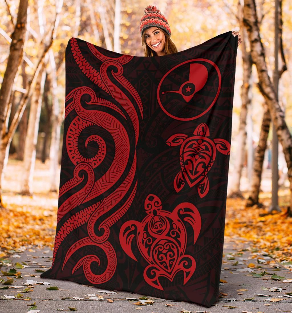 Yap Micronesian Premium Blanket - Red Tentacle Turtle