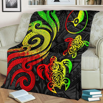 Yap Micronesian Premium Blanket - Reggae Tentacle Turtle