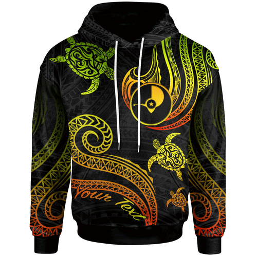 Yap Personalised Custom Hoodie - Polynesian Turtle With Pattern Reggae