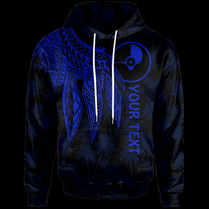 Yap Personalised Hoodie - Polynesian Wings (Blue)