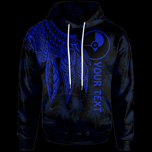 Yap Personalised Hoodie - Polynesian Wings (Blue)