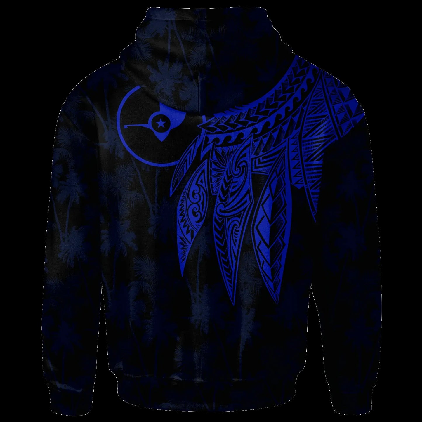 Yap Personalised Hoodie - Polynesian Wings (Blue)