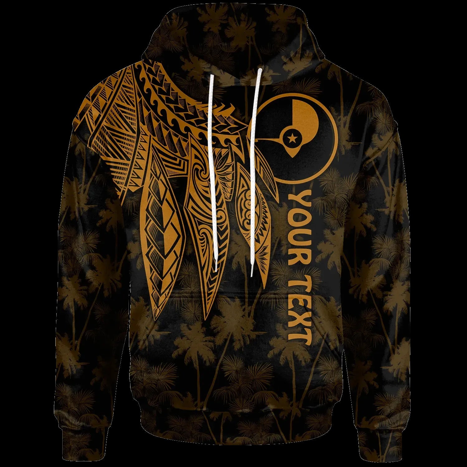 Yap Personalised Hoodie - Polynesian Wings (Golden)