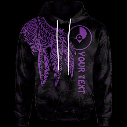 Yap Personalised Hoodie - Polynesian Wings (Purple)