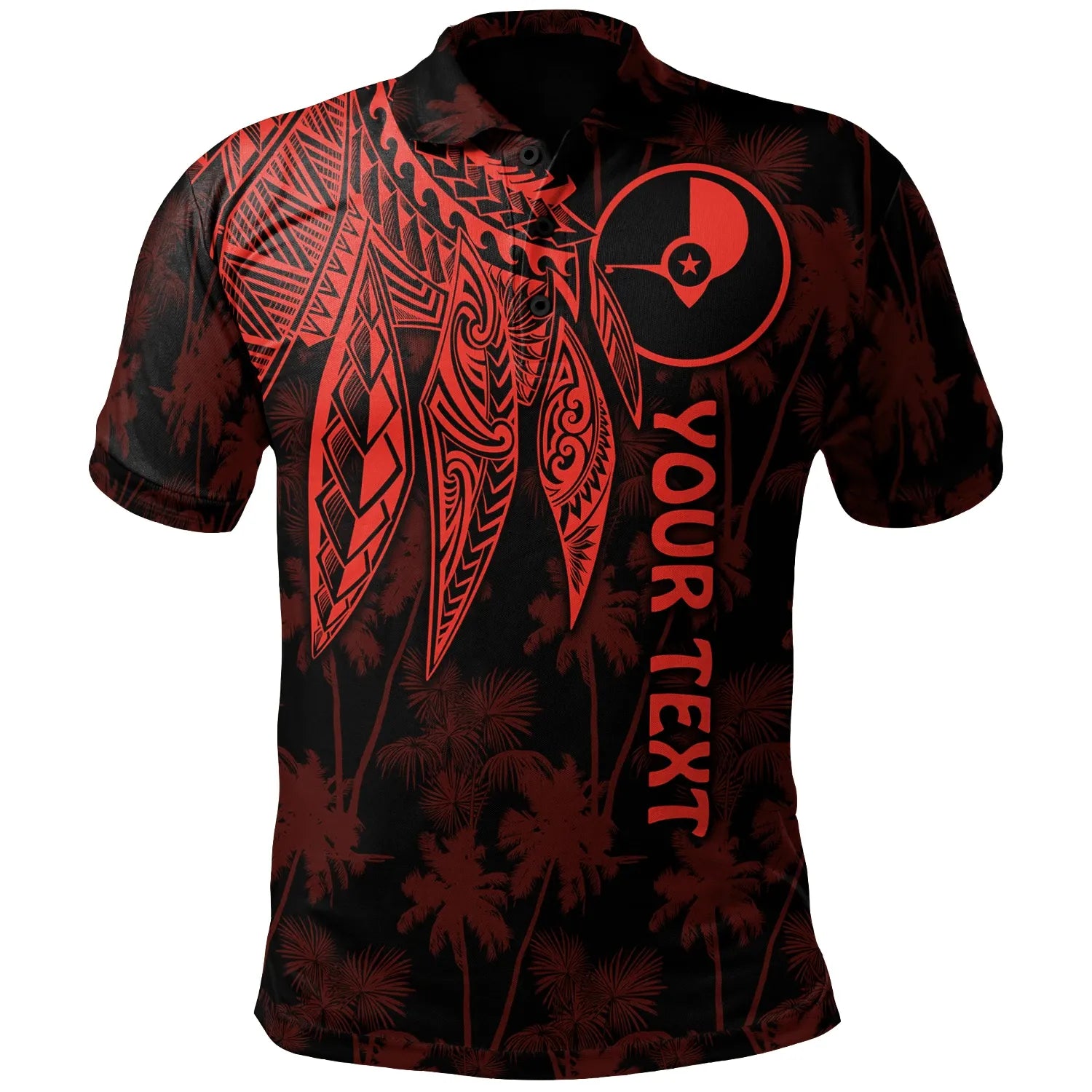 Yap Personalised Polo - Polynesian Wings (Red)