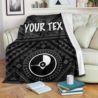 Yap Personalised Premium Blanket   - Yap Seal With Polynesian Tattoo Style
