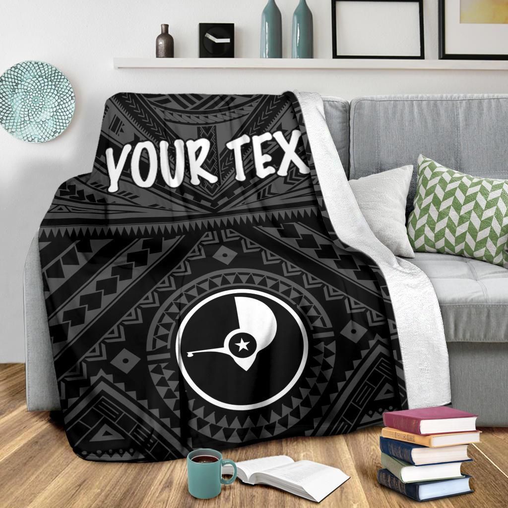 Yap Personalised Premium Blanket   - Yap Seal With Polynesian Tattoo Style