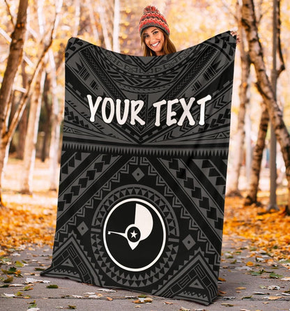 Yap Personalised Premium Blanket   - Yap Seal With Polynesian Tattoo Style