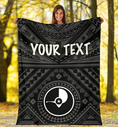 Yap Personalised Premium Blanket   - Yap Seal With Polynesian Tattoo Style