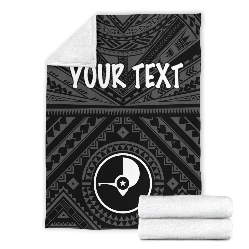 Yap Personalised Premium Blanket   - Yap Seal With Polynesian Tattoo Style