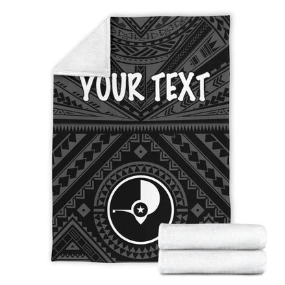 Yap Personalised Premium Blanket   - Yap Seal With Polynesian Tattoo Style