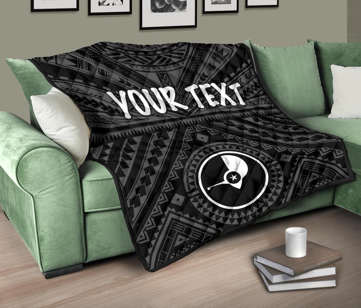 Yap Personalised Premium Quilt - Yap Seal With Polynesian Tattoo Style