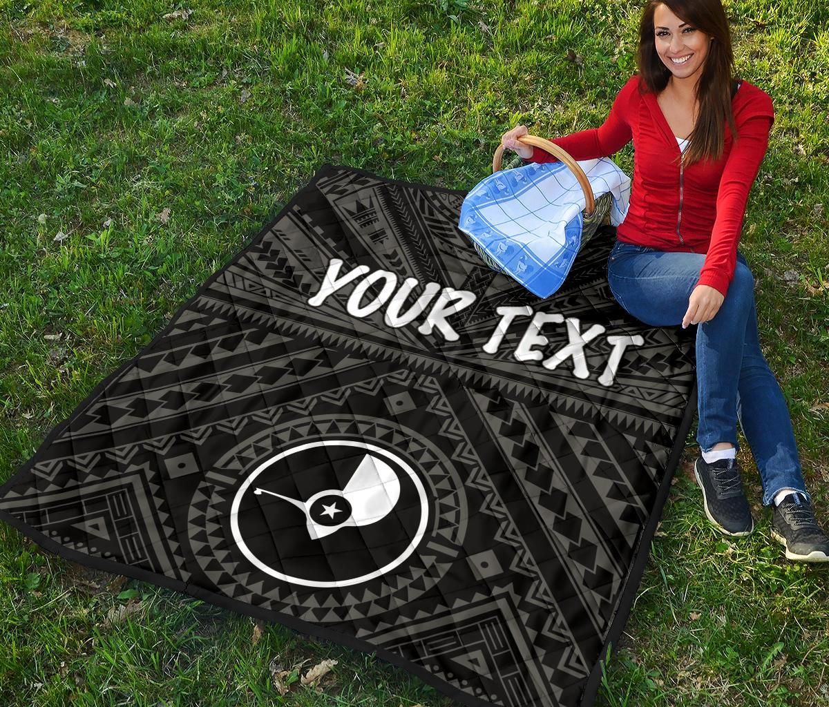 Yap Personalised Premium Quilt - Yap Seal With Polynesian Tattoo Style