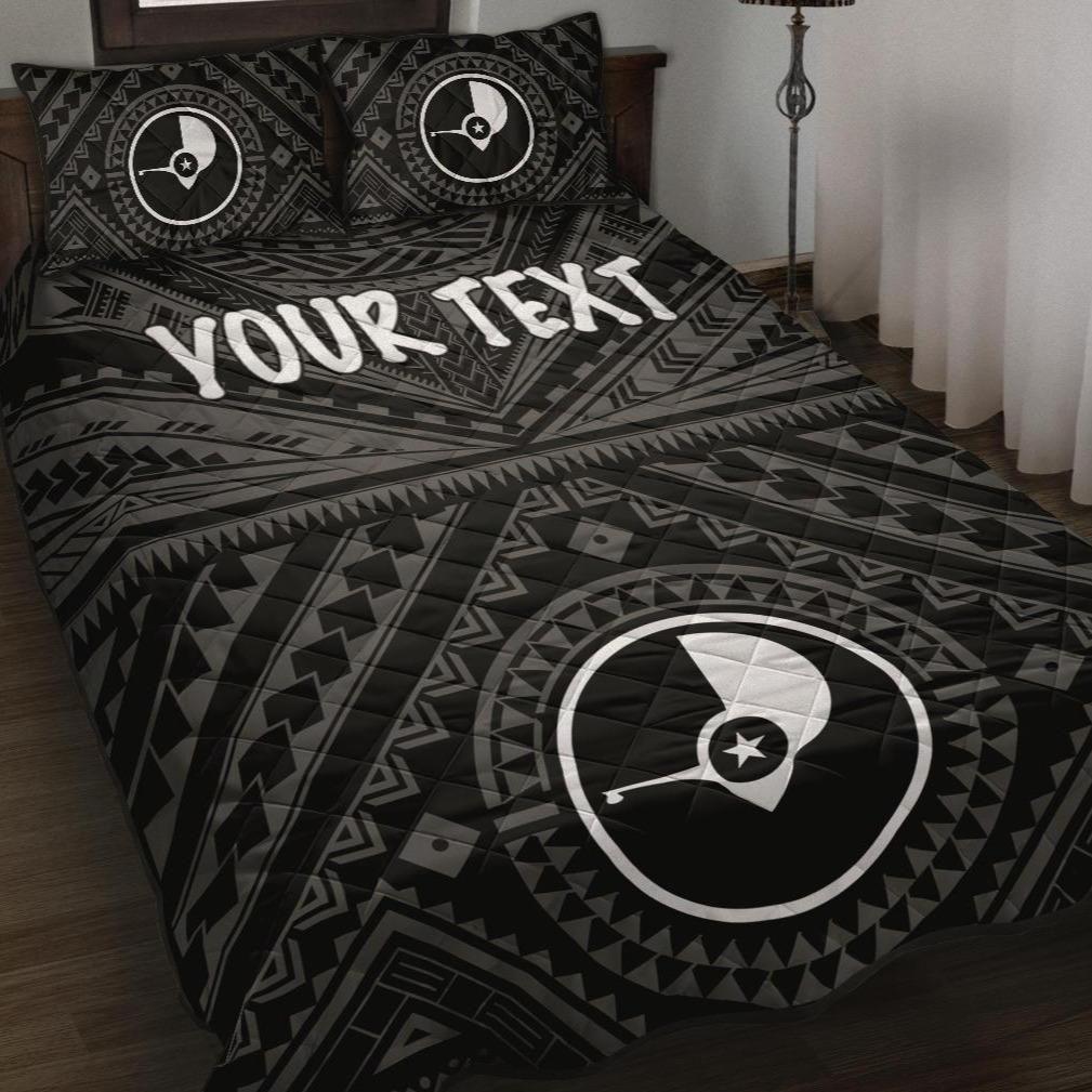 Yap Personalised Quilt Bed Set - Yap Seal With Polynesian Tattoo Style