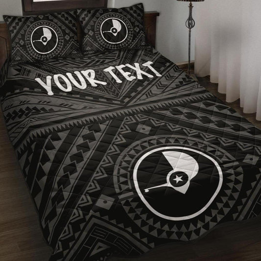 Yap Personalised Quilt Bed Set - Yap Seal With Polynesian Tattoo Style