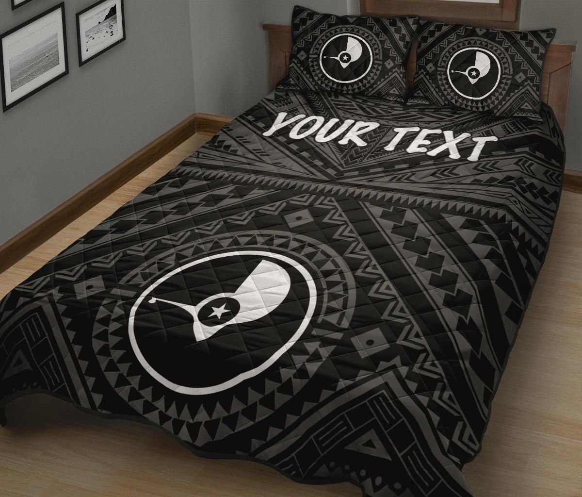 Yap Personalised Quilt Bed Set - Yap Seal With Polynesian Tattoo Style