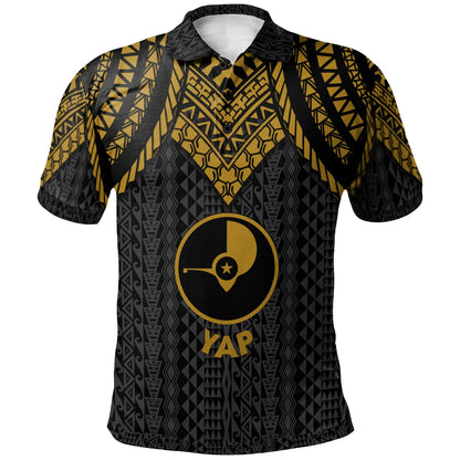 Yap Polo Shirt - Polynesian Armor Style Gold