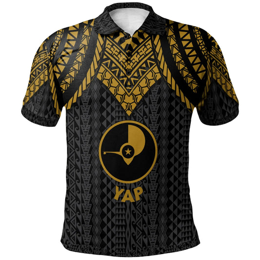 Yap Polo Shirt - Polynesian Armor Style Gold