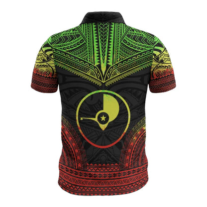 Yap Polo Shirt - Coat Of Arms Polynesian Chief Tattoo Reggae Version