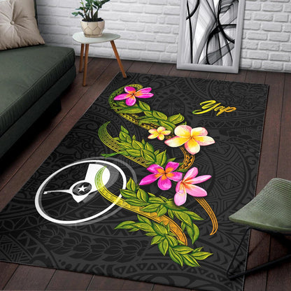 Yap Polynesian Area Rug - Plumeria Tribal