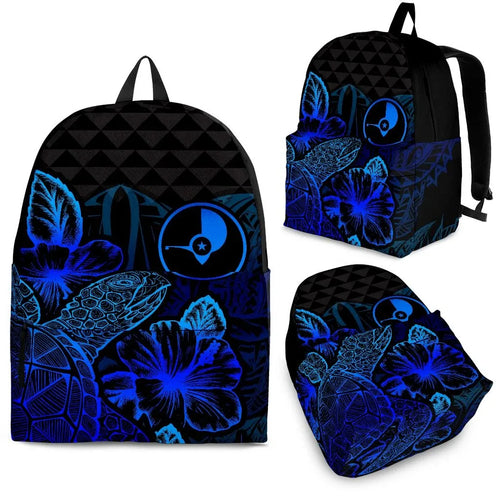 Yap Polynesian Backpack Turtle Hibiscus Blue