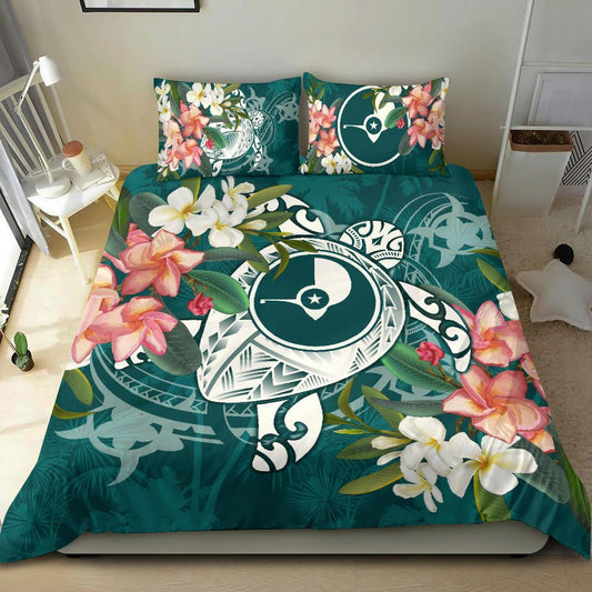 Yap Polynesian Bedding Set - Turtle With Plumeria