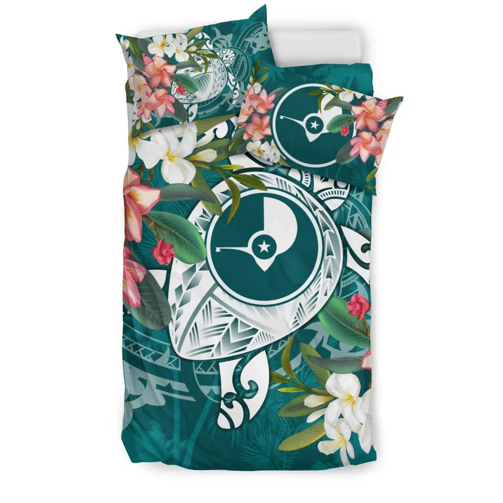 Yap Polynesian Bedding Set - Turtle With Plumeria