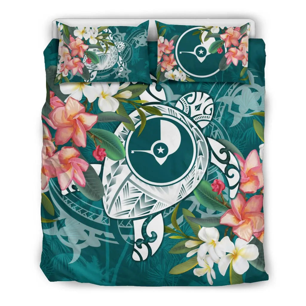 Yap Polynesian Bedding Set - Turtle With Plumeria