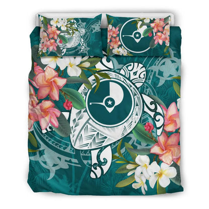 Yap Polynesian Bedding Set - Turtle With Plumeria