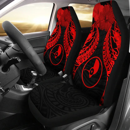 Yap Polynesian Car Seat Covers Pride Seal And Hibiscus Red