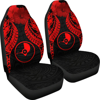 Yap Polynesian Car Seat Covers Pride Seal And Hibiscus Red