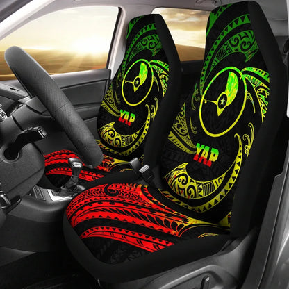 Yap Polynesian Car Seat Covers - Reggae Tribal Wave