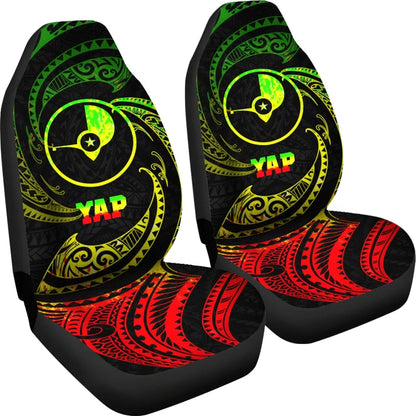 Yap Polynesian Car Seat Covers - Reggae Tribal Wave