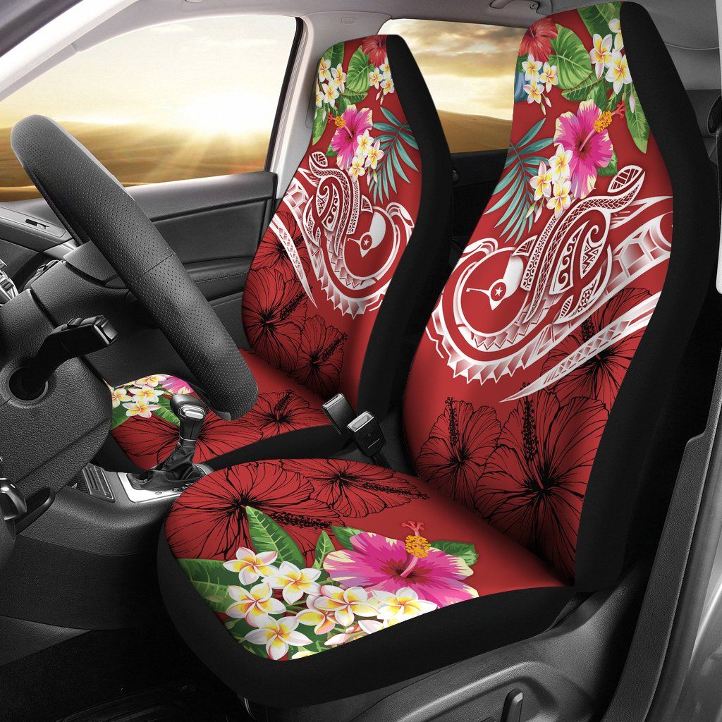 YAP Polynesian Car Seat Covers - Summer Plumeria (Red)