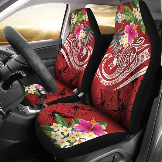 YAP Polynesian Car Seat Covers - Summer Plumeria (Red)