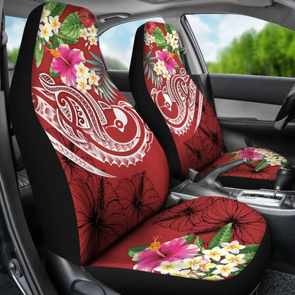 YAP Polynesian Car Seat Covers - Summer Plumeria (Red)