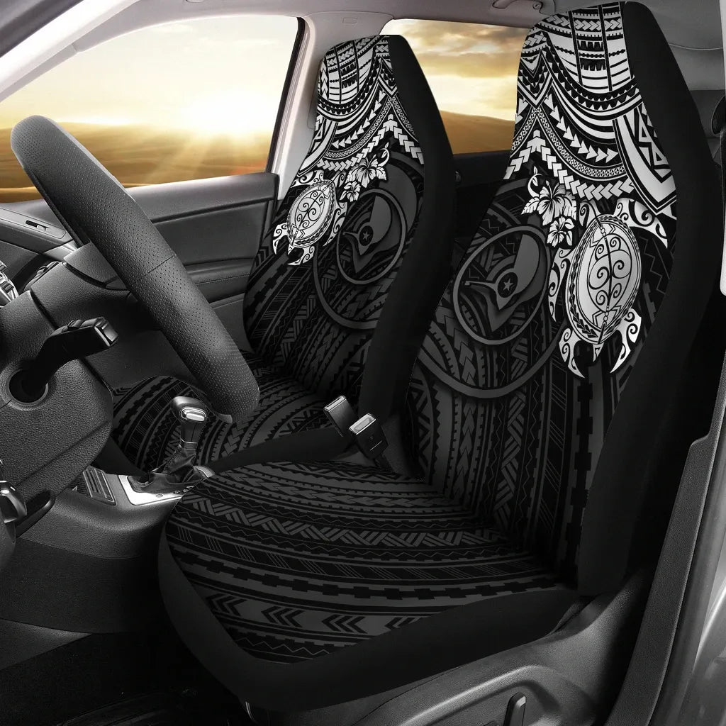 Yap Polynesian Car Seat Covers - White Turtle
