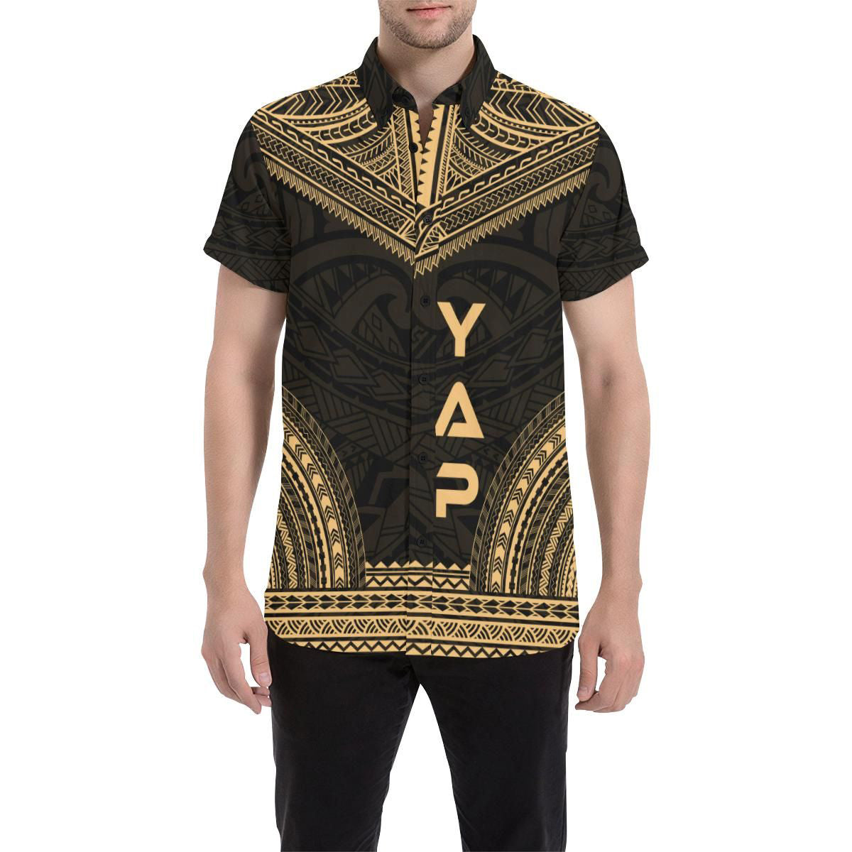 Yap Polynesian Chief Short Sleeve Shirt - Gold Version