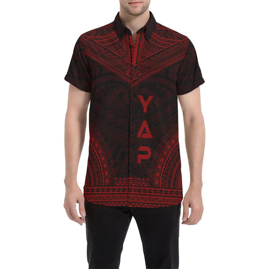 Yap Polynesian Chief Short Sleeve Shirt - Red Version