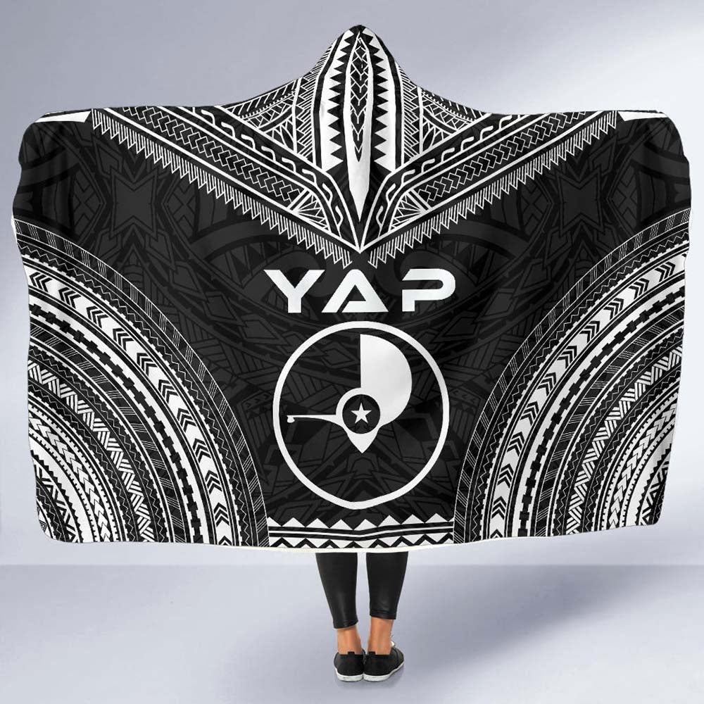 Yap Polynesian Chief Hooded Blanket - Black Version