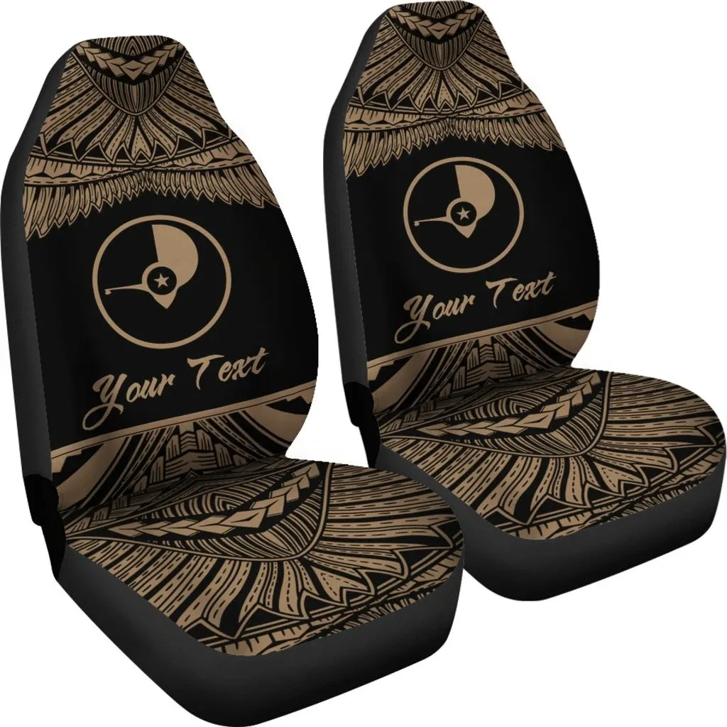 Yap Polynesian Custom Personalised Peisonalised Car Seat Covers - Pride Gold Version