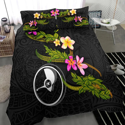 Yap Polynesian Custom Personalised Bedding Set - Plumeria Tribal