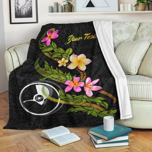Yap Polynesian Custom Personalised Blanket - Plumeria Tribal