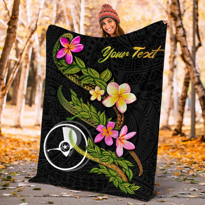 Yap Polynesian Custom Personalised Blanket - Plumeria Tribal